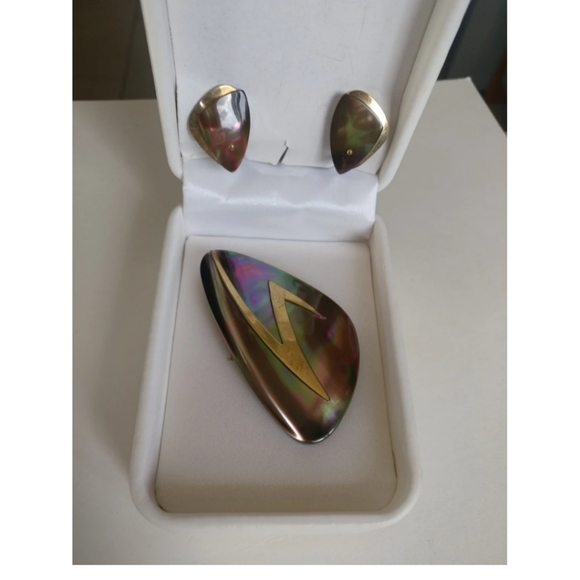 🇨🇦 Vintage MCM Germany signed Ges Gesch Germany abalone set - Picture 4 of 4